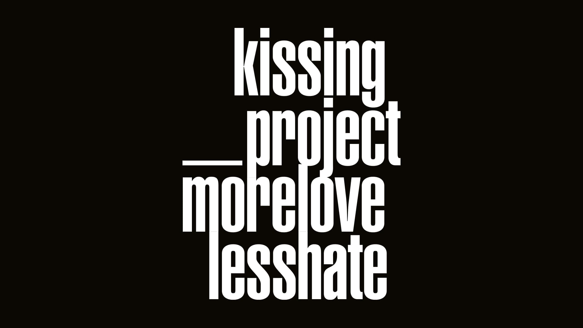 kissing_project: identità visiva per un progetto artistico su amore e differenze